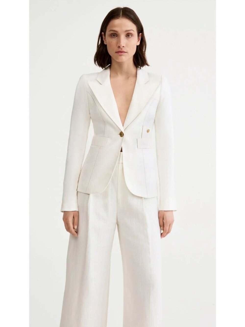Smythe White Linen Classic Duchess Blazer 4 ASO Royal